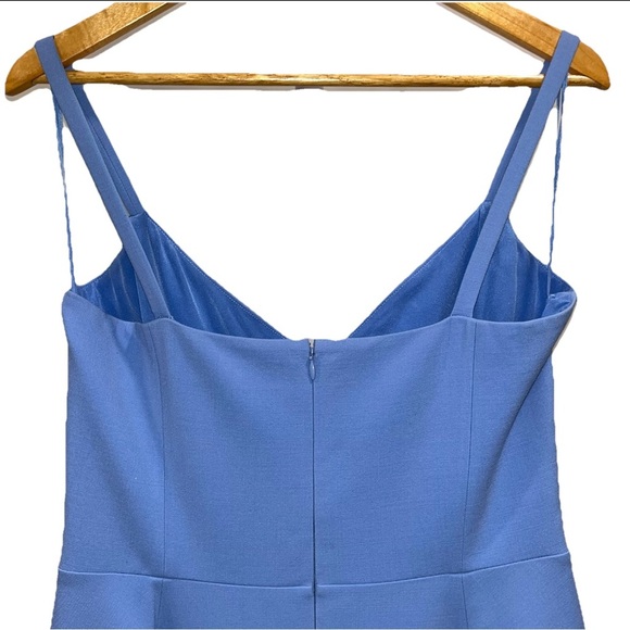 OSCAR DE LA RENTA Dress Blue Midi Wool Asymmetric Size 10 Elegant Formal NWT - Picture 9 of 13